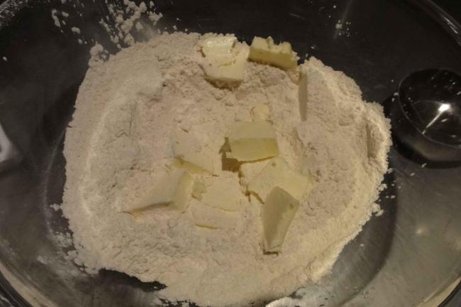 dry ingredients and butter