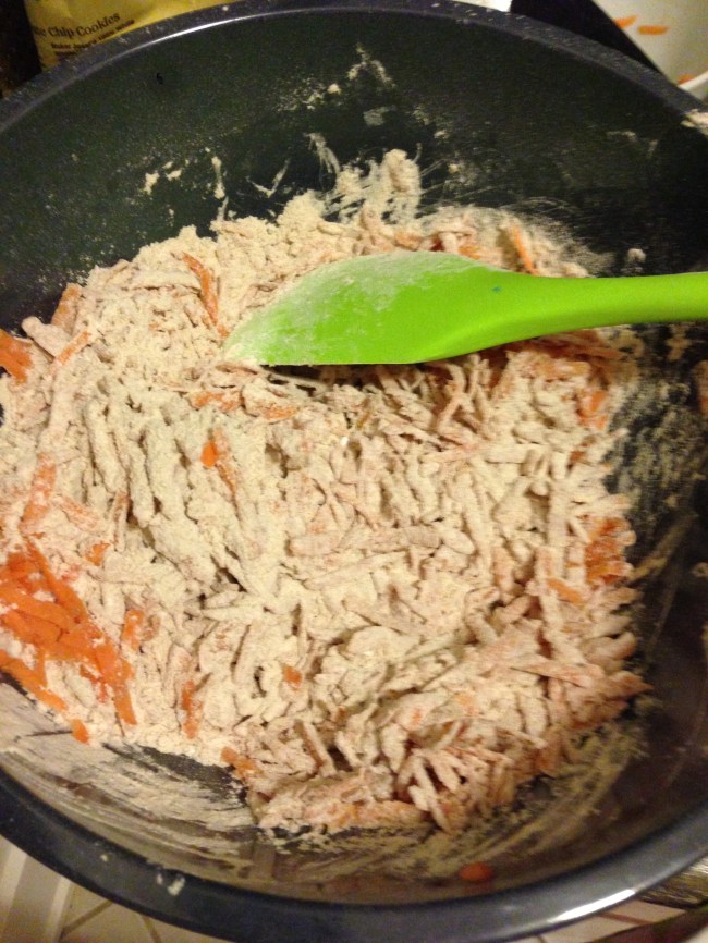 dry ingredients and carrots