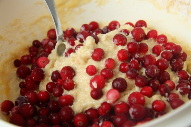 batter with cranberries