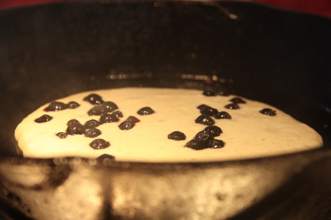blueberries and batter