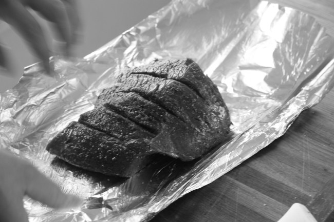 moose roast wrapped in foil