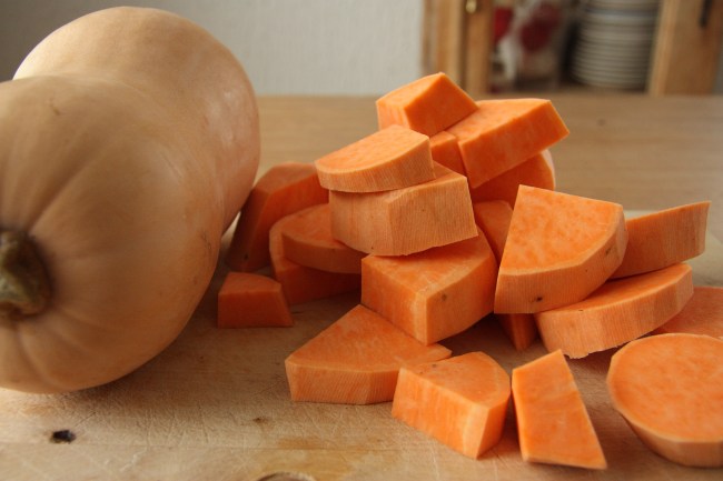 squash and sweet potato