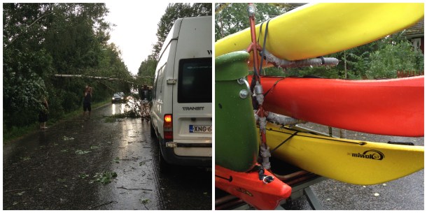kayaking and the storm Collage
