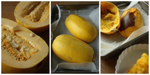 spaghetti squash collage