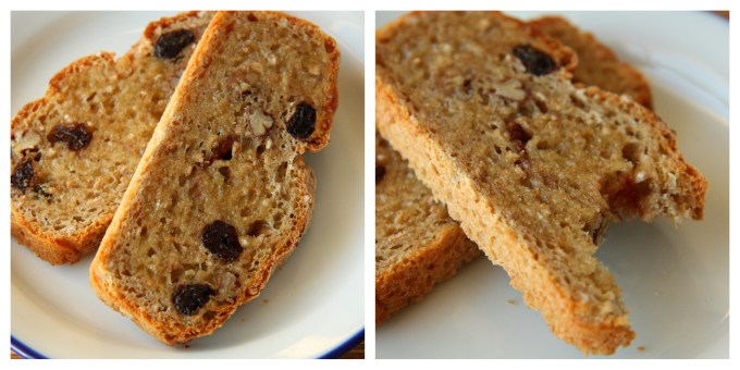 bread with sour cherries, pecans, spelt  and buckwheat