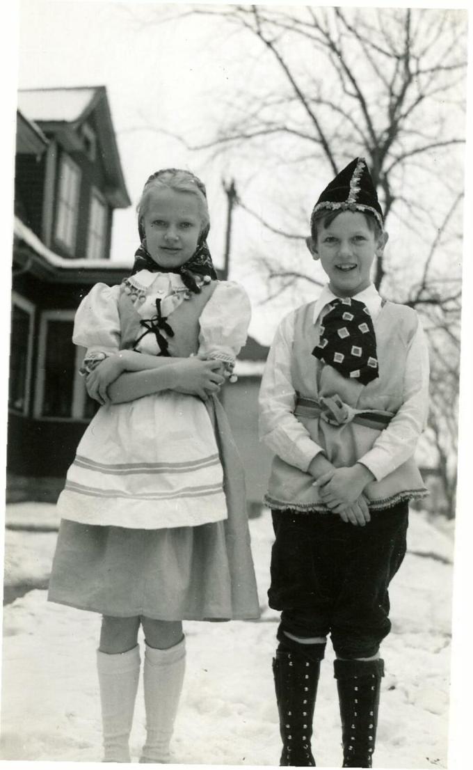 Margaret and Reino in  Finn costumes