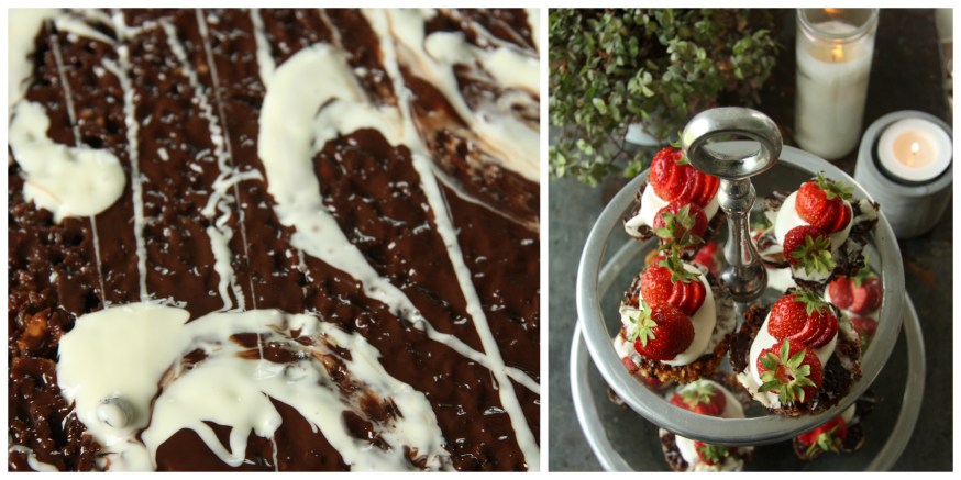 strawberry goat cheese florentine collage