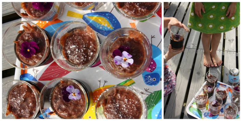homemade chocolate pudding collage