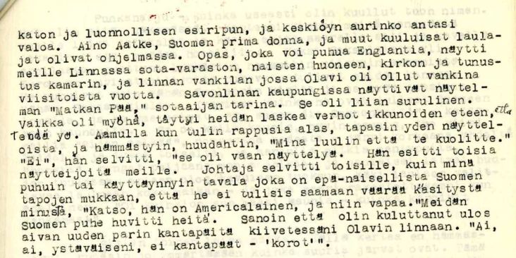 Aunt Elma's experiences 1930s